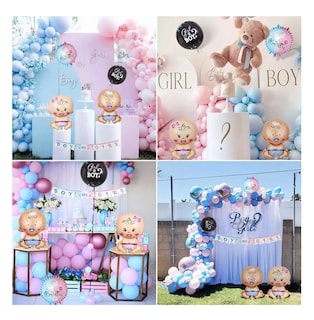 Foto 5 | Foto 5 | Decoración de Fiesta de Revelación de Género con Globos de Látex en Rosa y Azul