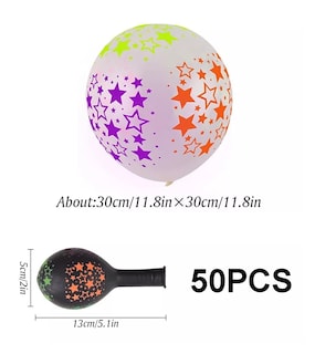 Foto 4 | Foto 4 | Globos Fluorescentes Neón Decoracion Latex, 50 Pcs