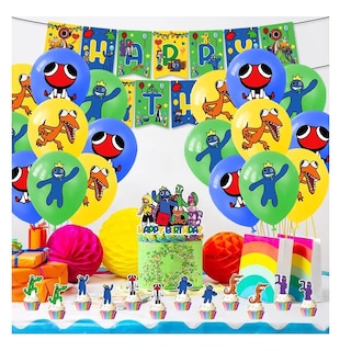 Foto 4 | Foto 4 | Globos De Cumpleaños Decoración Para Fiesta Rainbow Friends, Azul