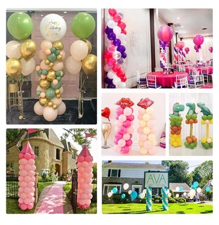 Foto 5 | Foto 5 | Columna Portátil Con Base Para Decoración Con Globos 2 Pzas Blanco