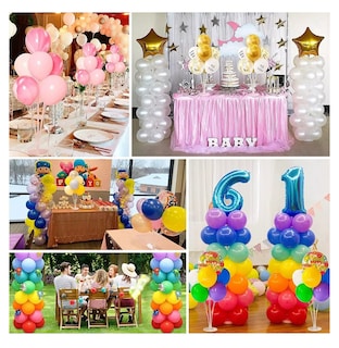 Foto 6 | Foto 6 | Columna Portátil Con Base Para Decoración Con Globos 2 Pzas Blanco