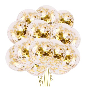 Foto 1 | Foto 1 | Globos Transparentes con Confeti de Látex 50 Piezas Dorado
