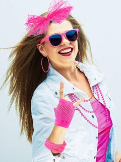 Foto 4 | Foto 4 | Set De Accesorios Para Disfraz Blulu De Los 80 Para Mujer (rosa Roja) - Venta Internacional.