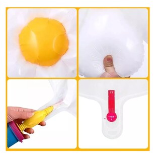 Foto 2 | Foto 2 | Globos Metálicos Con Forma De Flor De Margarita 10 Unidades Blanco