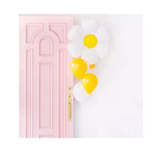 Foto 3 | Foto 3 | Globos Metálicos Con Forma De Flor De Margarita 10 Unidades Blanco