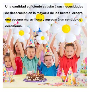 Foto 4 | Foto 4 | Globos Metálicos Con Forma De Flor De Margarita, 24 Unidades Blanco