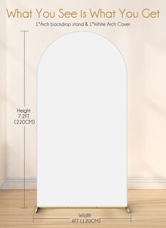 Foto 3 | Foto 3 | Soporte Minetom Con Forma De Arco Metálico Para Telón De Fondo, 2,2 M, Con Funda, Color Blanco - Venta Internacional.