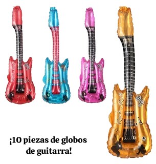 Foto 2 | Foto 2 | 10 Xtellar Pza Globo Guitarra Fiesta Boda Varios Colores