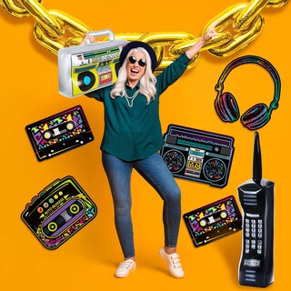 Foto 5 | Foto 5 | Set De Decoración Para Fiestas Zhanmai, Radio Boombox Inflable De Los Años 80 Y 90 - Venta Internacional.