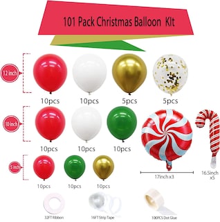 Foto 4 | Foto 4 | Kit De Guirnaldas Con Forma De Arco Con Globos Guasslee Christmas, Paquete De 101 - Venta Internacional.
