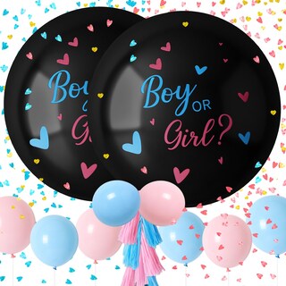 Foto 1 | Foto 1 | Kit De Globos Gender Reveal Rubfac, 2 Unidades, 36 Jumbo, Con Confeti - Venta Internacional.