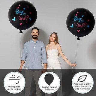 Foto 3 | Foto 3 | Kit De Globos Gender Reveal Rubfac, 2 Unidades, 36 Jumbo, Con Confeti - Venta Internacional.