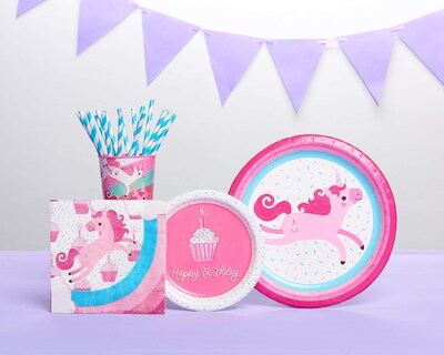 Foto 4 | Foto 4 | Platos De Postre Con Diseño De Unicornio American Greetings, Suministros Para Fiestas - Venta Internacional.