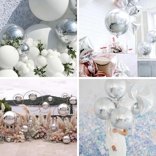 Foto 6 | Foto 6 | Globos De Aluminio Partywoo Silver, 20 Unidades De Diferentes Tamaños Con Cinta - Venta Internacional.