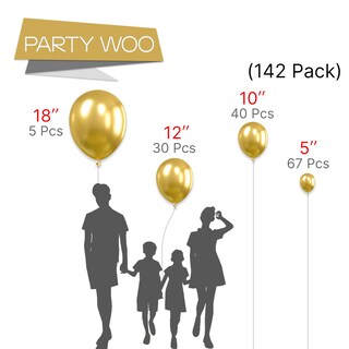 Foto 2 | Foto 2 | Balloon Partywoo Metallic Gold, Paquete De 142 Unidades Con Kit Arch, G101 - Venta Internacional.
