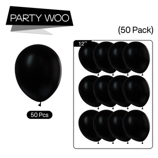 Foto 5 | Foto 5 | Globos Partywoo, 50 Unidades, 30 Cm, Látex Negro Mate - Venta Internacional.