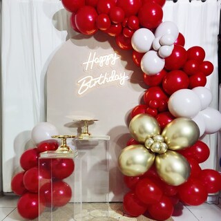 Foto 4 | Foto 4 | Globos De Látex Rubfac, Rojo Rubí, 129 Unidades, Diferentes Tamaños, Con Kit - Venta Internacional.