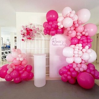 Foto 5 | Foto 5 | Juego De Globos Rubfac De Látex Rosa Intenso, 105 Unidades, Con Cinta Y Pegamento - Venta Internacional.