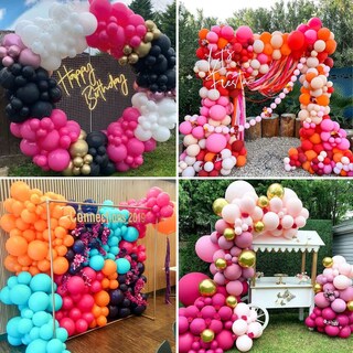 Foto 7 | Foto 7 | Juego De Globos Rubfac De Látex Rosa Intenso, 105 Unidades, Con Cinta Y Pegamento - Venta Internacional.