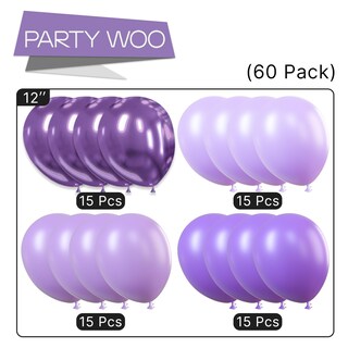 Foto 5 | Foto 5 | Globos Partywoo, 70 Unidades, 30 Cm, Color Lila Pastel Y Violeta - Venta Internacional.