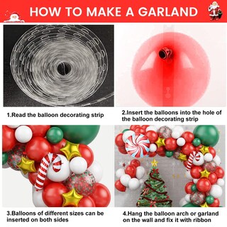 Foto 3 | Foto 3 | Kit De Guirnaldas De Globos Navideños Feyg Con Forma De Arco, Rojo, Blanco Y Verde - Venta Internacional.