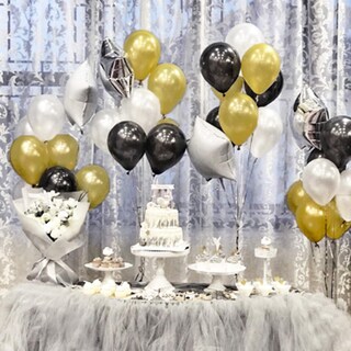 Foto 7 | Foto 7 | Kit De Globos Oumuamua, Confeti Negro Y Dorado, 12 Pulgadas (paquete De 72) - Venta Internacional.