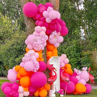 Foto 6 | Foto 6 | Juego De Globos Rubfac, 129 Unidades, Rosas, Con Diferentes Tamaños Para Decoración - Venta Internacional.