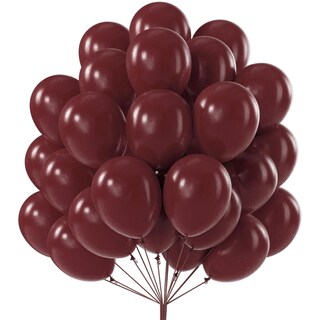 Foto 1 | Foto 1 | Globos Partywoo, Retro, Rojos, 50 Unidades, 30 Cm, Color Burdeos, Para Decoración - Venta Internacional.