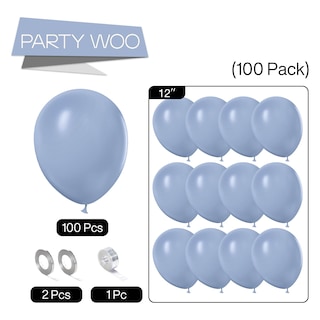 Foto 5 | Foto 5 | Globos Partywoo Dusty Blue De 12 Pulgadas, 100 Unidades, Para Decoración - Venta Internacional.