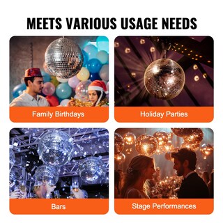 Foto 5 | Foto 5 | Bola De Discoteca Con Espejo Vevor De 40 Cm Con Anillo Colgante Para Decoración De Fiesta - Venta Internacional.