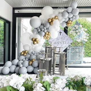 Foto 7 | Foto 7 | Kit De Globos Rubfac De Látex Gris 129 Unidades Con Diferentes Tamaños - Venta Internacional.