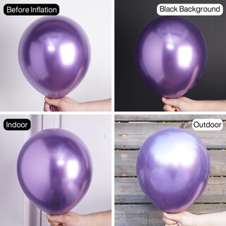 Foto 3 | Foto 3 | Globos Partywoo, Color Morado Metalizado, 130 Unidades, 46, 30, 25, 13 Cm - Venta Internacional.