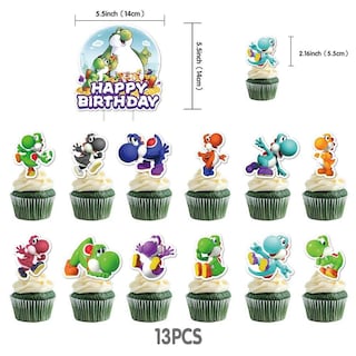 Foto 3 | Foto 3 | Set 18 Globos Videojuego Yoshi Super Mario Fiesta Y Decoración