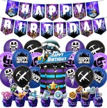 Set 16 Globos Látex Videojuegos Fortnite Letrero Fiesta Y Decoración