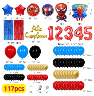 Foto 2 | Foto 2 | Xtellar Set De Decoración Para Cumpleaños Con Temática De Spiderman - Conjunto Premium De 117 Piezas