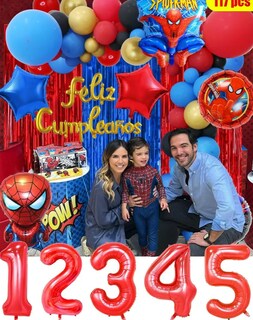 Foto 4 | Foto 4 | Xtellar Set De Decoración Para Cumpleaños Con Temática De Spiderman - Conjunto Premium De 117 Piezas