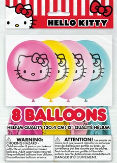 Foto 4 | Foto 4 | Set De Globos Hello Kitty De 25 Cm + 8 X 30 Cm Con Pegatina De Cumpleaños - Venta Internacional.