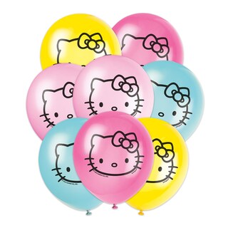 Foto 5 | Foto 5 | Set De Globos Hello Kitty De 25 Cm + 8 X 30 Cm Con Pegatina De Cumpleaños - Venta Internacional.