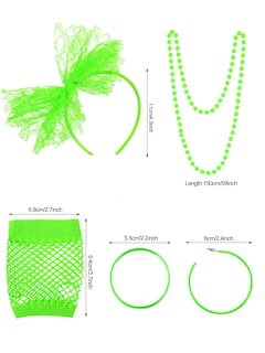 Foto 2 | Foto 2 | Set De Accesorios Blulu De Los 80 Para Fiesta De Disfraces De Mujer (verde) - Venta Internacional.