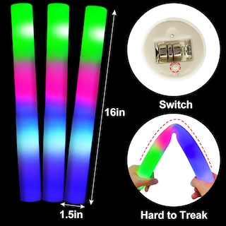 Foto 5 | Foto 5 | Barras Luminosas De Espuma Turnmeon Giant De 16 Pulgadas, 24 Unidades, Con 3 Modos - Venta Internacional.