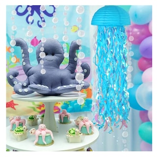 Foto 4 | Foto 4 | 6pcs Fiesta En El Océano Con Farolillos De Papel De Medusas Belug Azul