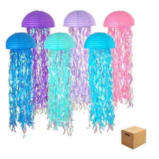 Foto 1 | Foto 1 | 6pcs Fiesta En El Océano Con Farolillos De Papel De Medusas Belug Colores