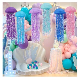 Foto 3 | Foto 3 | 6pcs Fiesta En El Océano Con Farolillos De Papel De Medusas Belug Colores