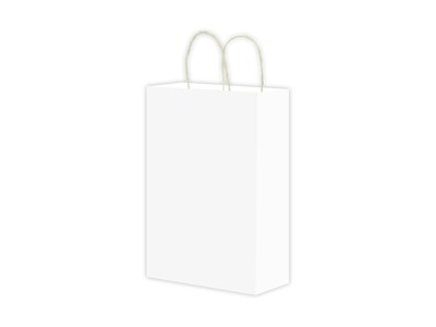 Foto 1 | Foto 1 | Bolsa de Papel Bond Blanco Chica con Asa 14.5 x 7 x 21.5 cm - 12 Piezas