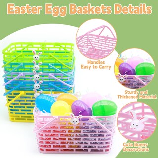 Foto 3 | Foto 3 | Paquete De 6 Cestas De Pascua Turnmeon Con Césped Para Niños Pequeños De Plástico - Venta Internacional.