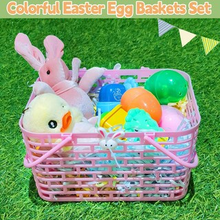 Foto 4 | Foto 4 | Paquete De 6 Cestas De Pascua Turnmeon Con Césped Para Niños Pequeños De Plástico - Venta Internacional.