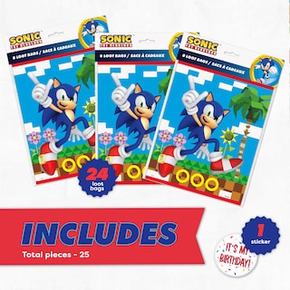 Foto 2 | Foto 2 | Bolsas De Fiesta Unique Sonic De 24 Unidades Con Pegatina Sonic Birthday - Venta Internacional.