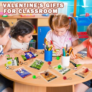 Foto 5 | Foto 5 | Tarjetas De Regalo De San Valentín Para Niños, Paquete De 30 Con Llaveros Deportivos - Venta Internacional.