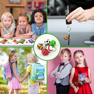 Foto 6 | Foto 6 | Tarjetas De Regalo De San Valentín Para Niños, Paquete De 30 Con Llaveros Deportivos - Venta Internacional.