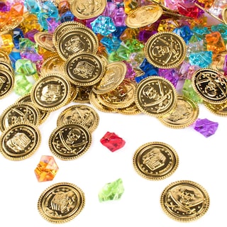 Foto 1 | Foto 1 | Set De Monedas Y Gemas Piratas De Plástico Dorado (240 Piezas) - Venta Internacional.